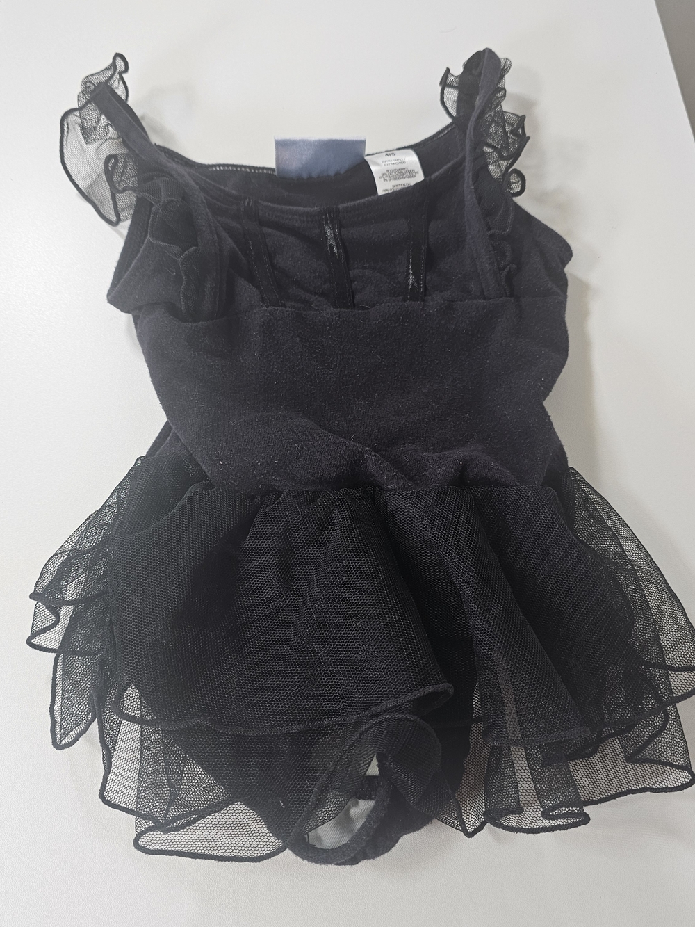Danskin Black Girls' Ballet Leotard with Tulle Detail Size 4/5T